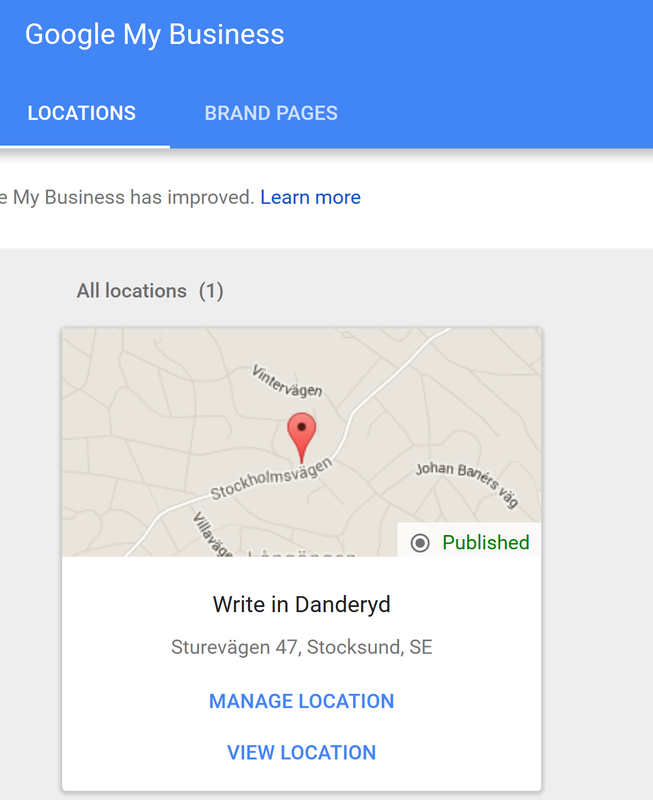 Google My Business - Write in Danderyd